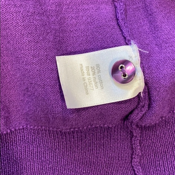 JCP Classic Button Close Purple Cardigan Sweater EUC - Picture 4 of 6
